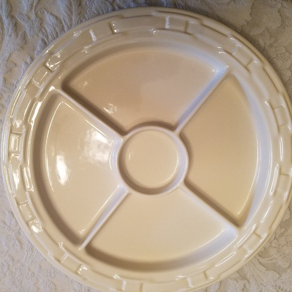 Longaberger Relish Plate 13.5 in Woven Traditions Ivory- MINT